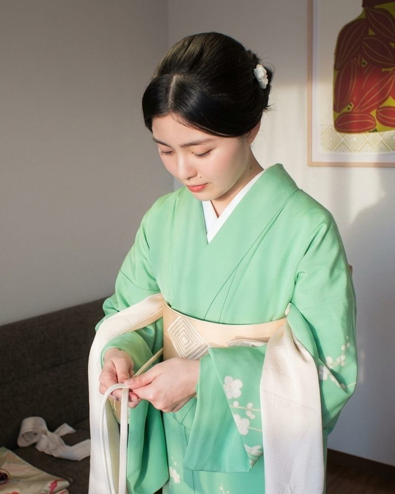 着物をご自身で着付ける教室のイメージ